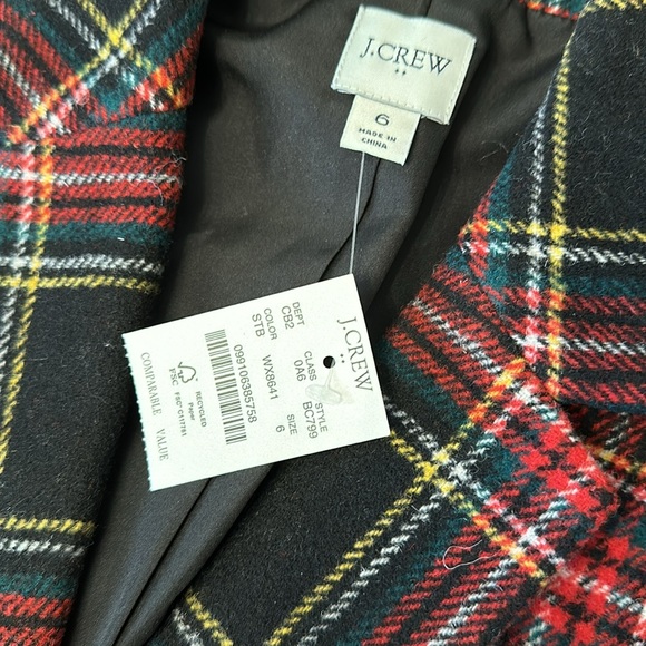 NWT J.Crew Factory Stewart Tartan wool-blend schoolboy blazer sz 6 - Picture 7 of 12